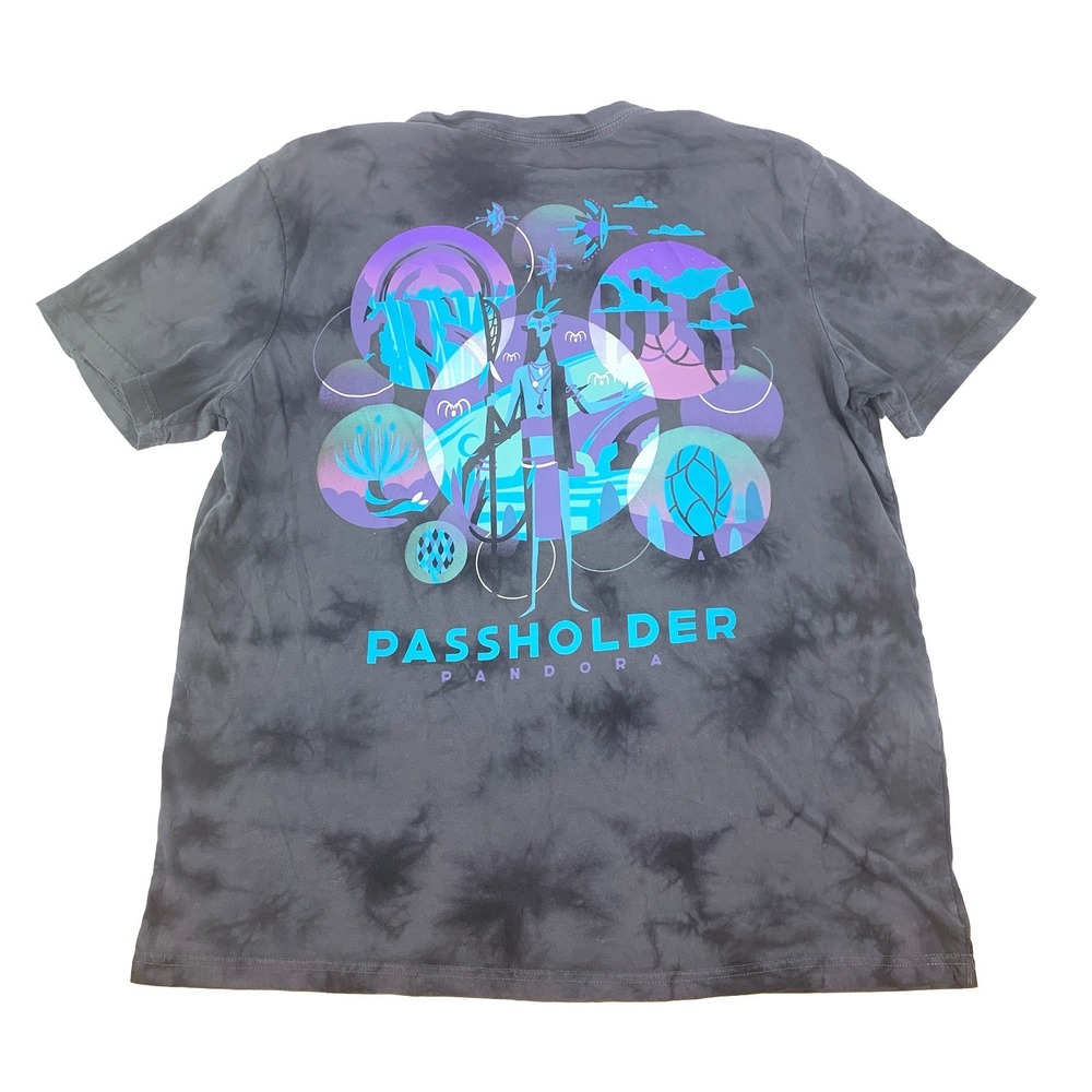 Disney Animal Kingdom Pandora Passholder T Shirt‎ Mens Sz XL Black Gray Avatar